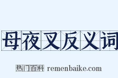 母夜叉反义词是什么意思的图片